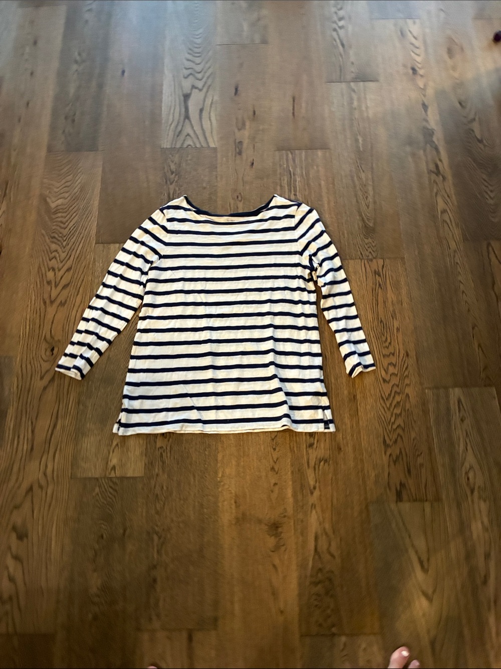 Old Navy Navy and White Striped Long Sleeve Tee